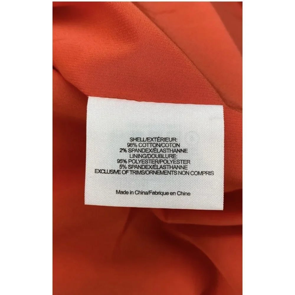 Tory Burch Leena Sleeveless Orange Lined Sheath Dress Side Zip Pockets Size‎ 4
